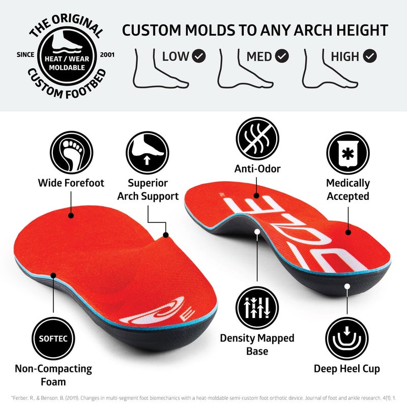 SOLE Active Medium Wide Insoles - Custom Moldable Orthotic Support for Any Arch Type, Plantar Fasciitis Relief - Mens 5/Womens 7, 1 Pair - Image 3
